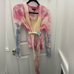 525 America tie dye knit tie sweater/cardigan